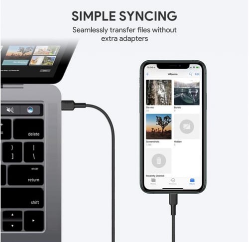 Aukey كيبل تايب سي الى ايفون متر ونصف معتمد