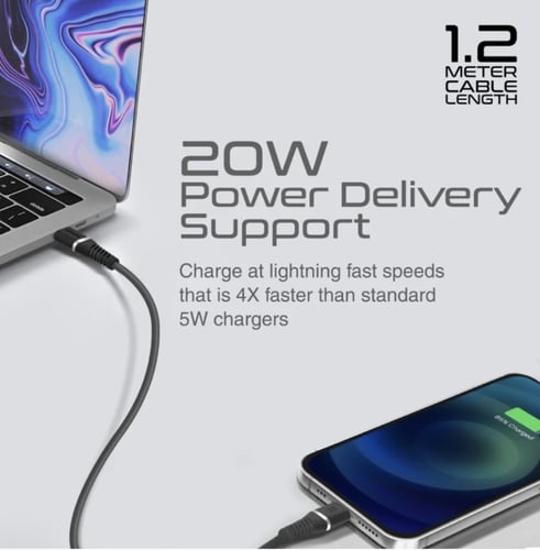 Promate كيبل شحن تايب سي ايفون