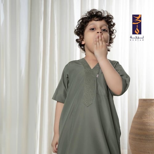 قميص نوم برجة ( لون زيتي )