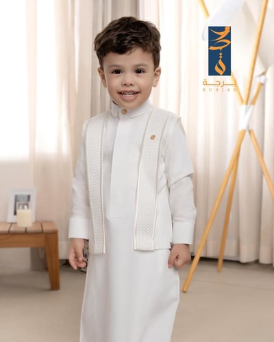 ثوب العراقة (اوف وايت) بدون سديري