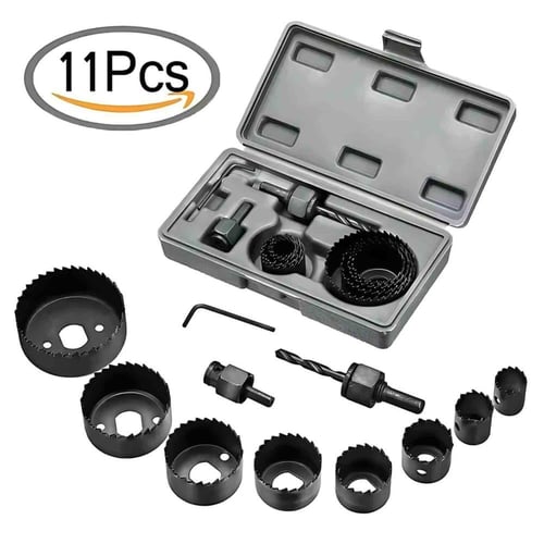 طقم منشار ثقب 11 قطعة قاطع ثقب دائري معدني طقم هول...