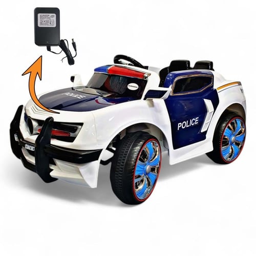 سيارة أطفال كهربائية شرطة 12V لعمر 3 - 8 سنوات + ش...