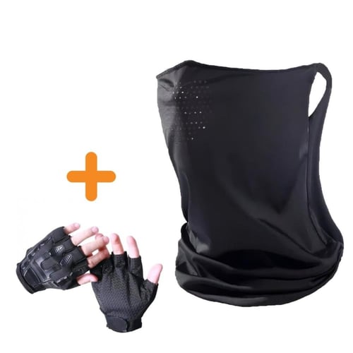 قناع للوجه أسود لركوب الدراجات والسكوترات