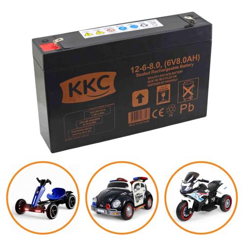 بطارية سيارة أطفال 6v 8a قابلة لأعادة الشحن والأست...