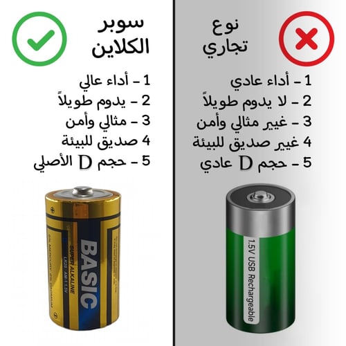 بطارية D 1.5V سوبر الكلاين الأصلي