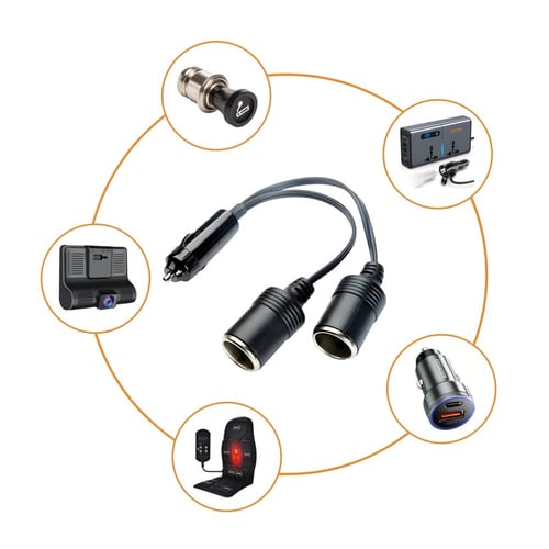 محول مخرج ولاعة السيارة إلى مخرجين 12v-24v