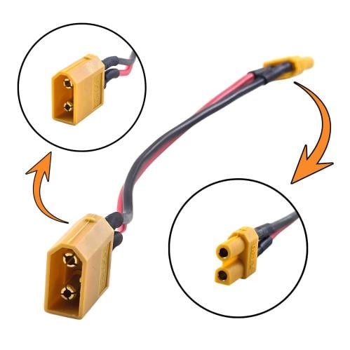 وصلة تحويل سلك بطارية من XT30 الى XT60 مناسبة للسك...