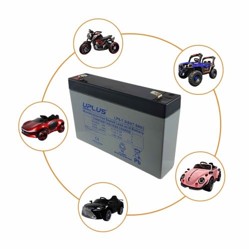 بطارية سيارة أطفال 6v 7a قابلة لأعادة الشحن والأست...