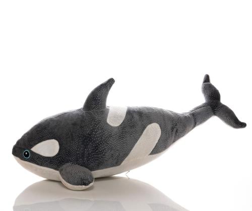 دمية حوت أوركا القطيفة بحجم 100 سم - رمادي