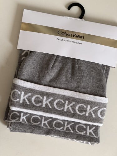 طقم نسائي Scarf ck شال + قبعة