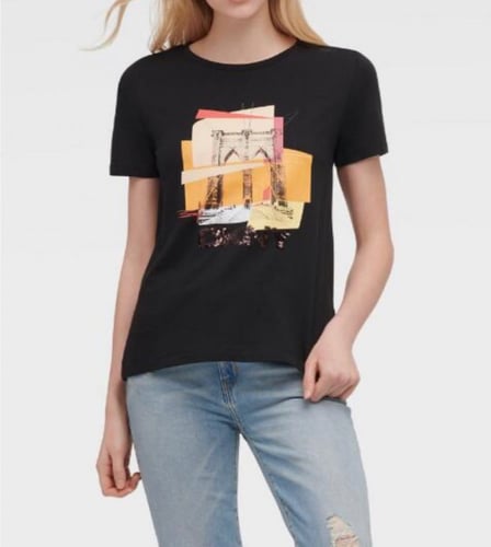 تيشيرت نسائي أسود سمولdkny