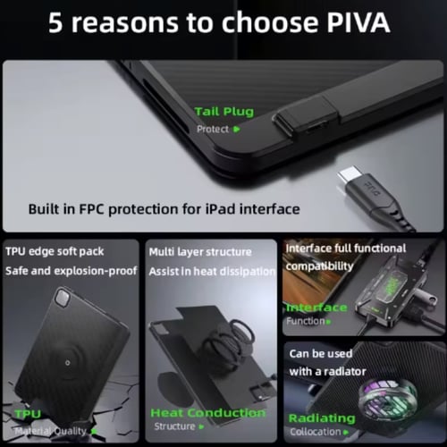 كفر + وصلة للآيباد 11 برو 100 واط 2022 PIVA Case w...