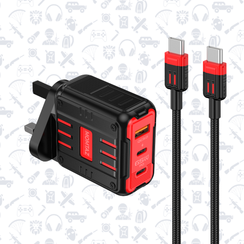 شاحن و كيبل شحن ممتاز 65 واط MOMTAZ Charger & Cabl...