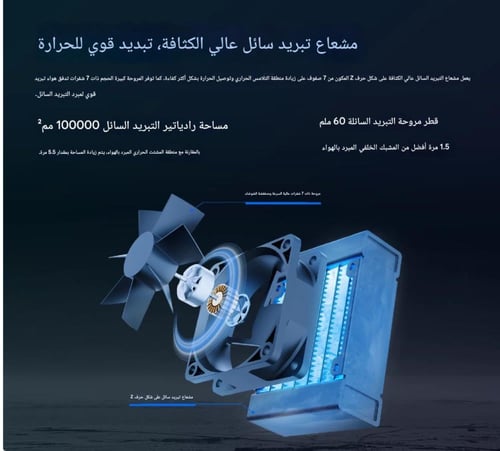 تبريد مائي 36 واط + شحن وايرلس (مناسبة للجوالات)