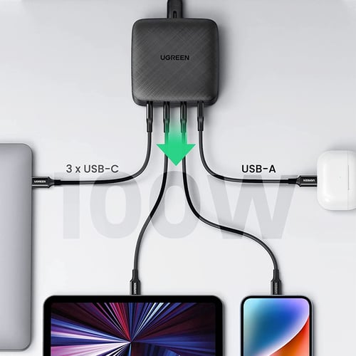 منصة شحن يوغرين 100 واط 4 منافذ