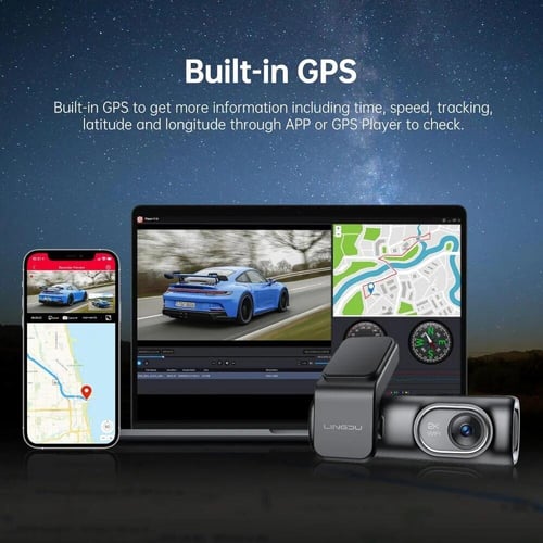 داش كام LINGDU D200 , أمامية 3K خلفية 720P