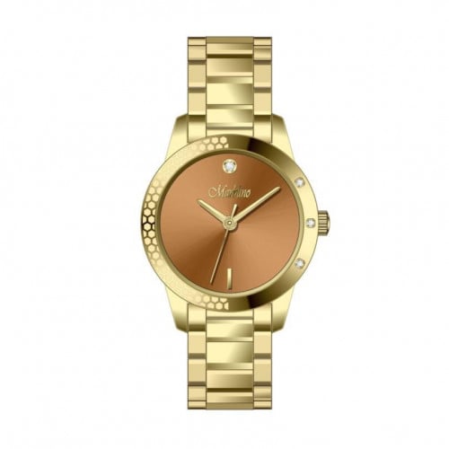 ساعة ماربلينو نسائية ستانلس ستيل باللون الذهبي، مي...