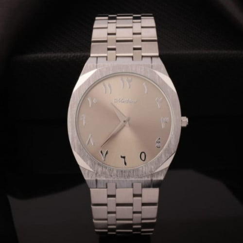 ساعة ماربلينو رجالية ستانلس ستيل مصقول باللون الفض...