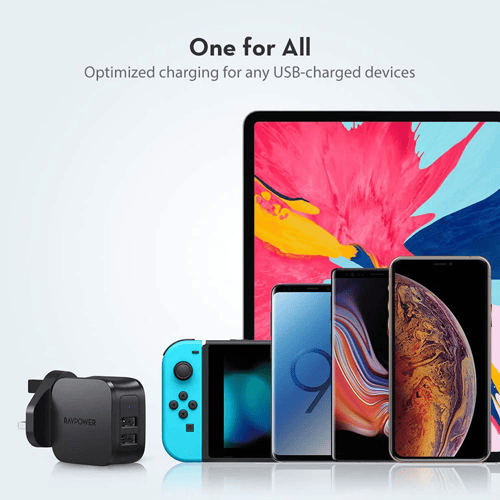 راف باور شاحن جداري بمنفذين يو اس بي 17 واط