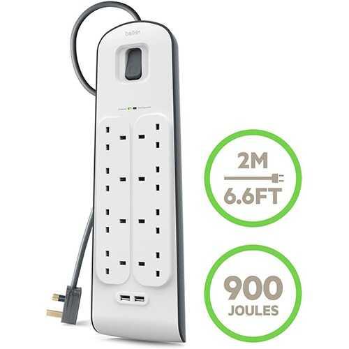 بيلكن توصيلة كهرباء 8 منافذ + 2 يو اس بي