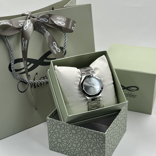 ساعة ماربلينو رجالية ستانلس ستيل باللون الفضي ، مي...