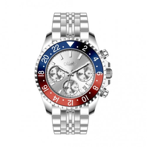 ساعة ماربلينو رجالية ستانلس ستيل باللون الفضي ، مي...