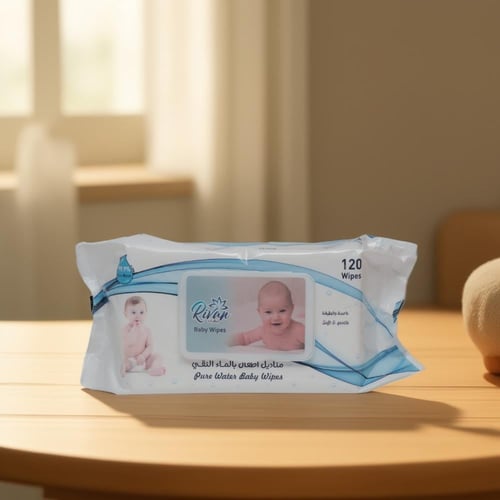 عرض ريفان | 4 مناديل مبللة بالماء النقي غير معطره...