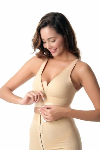 حمالة صدر بسحاب بعد العمليات الجراحية لتكبير الثدي...