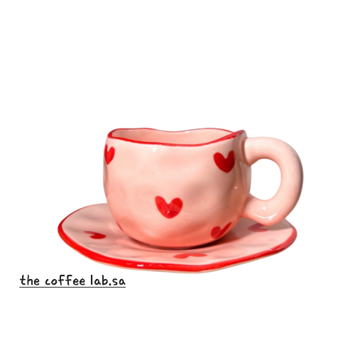 كوب سيراميك مع صحن 300 ملي