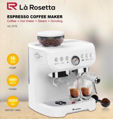 ماكينة اسبريسو منزلية لاروزيتا ابيض la rosetta esp...