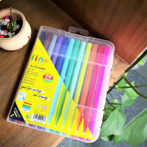 الوان تحديد وتلوين رفيعة 24 لون EDDICO