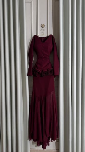 فستان للعيد برغندي