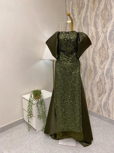 فستان زيتي سهره