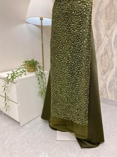 فستان زيتي سهره