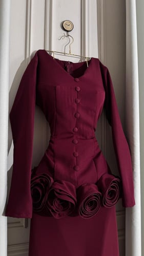 فستان للعيد برغندي