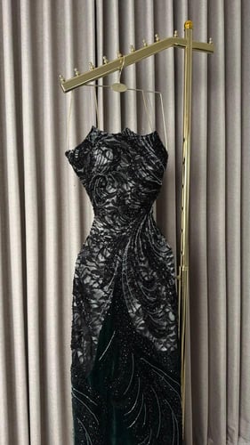 فستان سهره فخم زيتي