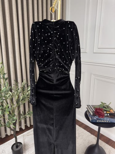 فستان مخمل ناعم