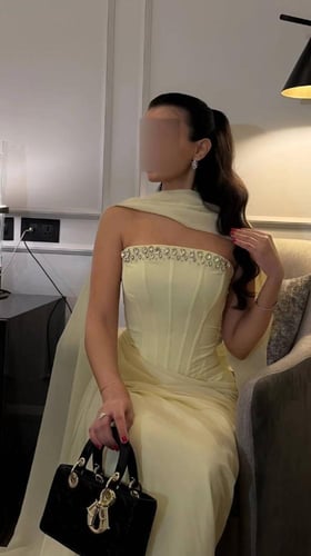 فستان اصفر انيق