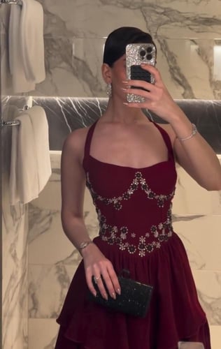 فستان ناعم احمر