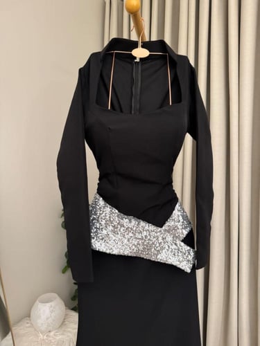 فستان اسود كولكشن الشتاء