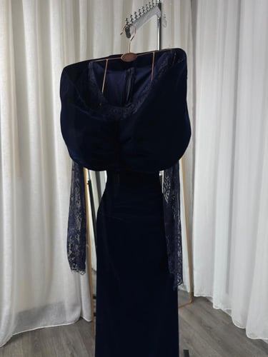 فستان كحلي غامق مخمل انيق