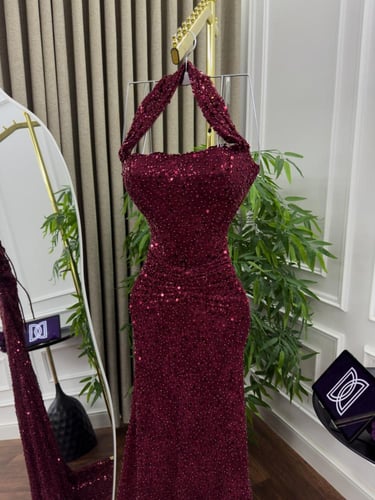 فستان برغندي حفلات