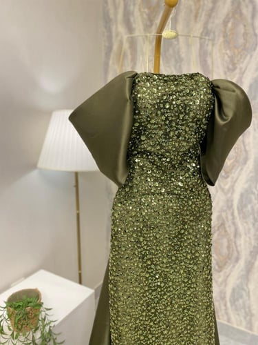 فستان زيتي سهره