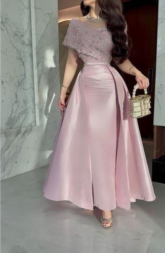 فستان فخم بينك