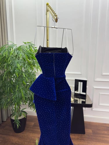 فستان مخمل برغندي