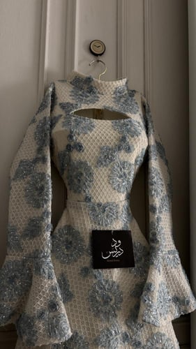 فستان ناعم دانتيل بني