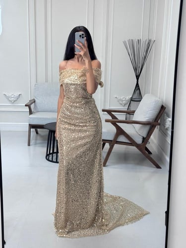 فستان ذهبي حفلات
