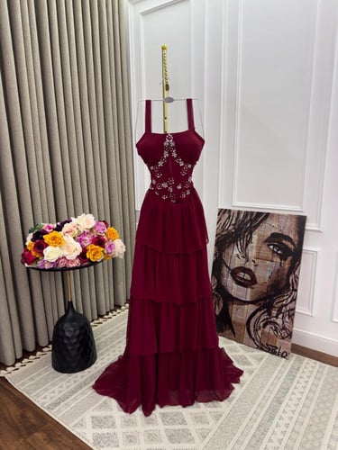 فستان ناعم احمر