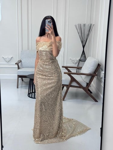 فستان ذهبي حفلات