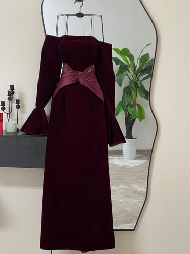 فستان مخمل ناعم انيق